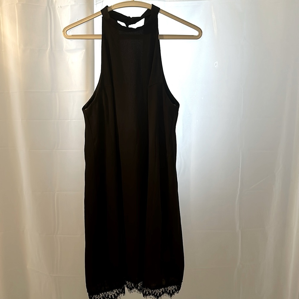 Lulus black midi dress size M open back